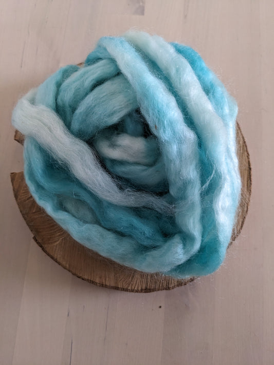 kid mohair/wool combed top, 25g, aqua