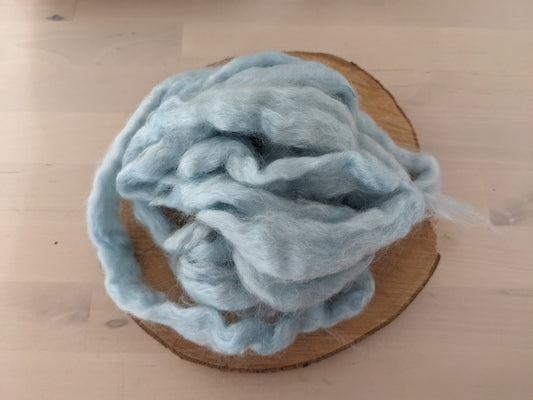 Ruban peigné kid mohair/laine, 25g, Baby Blue