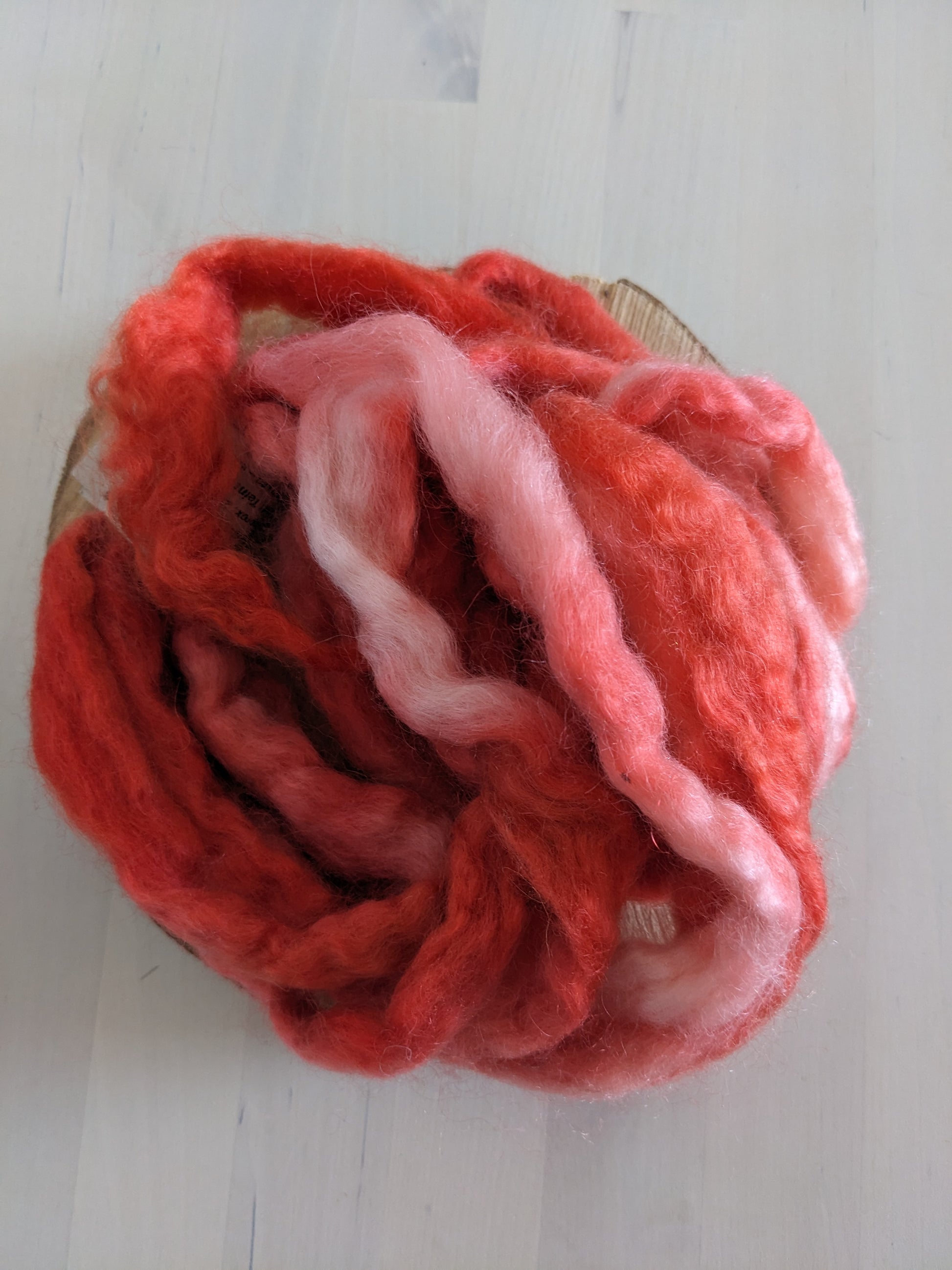 Kid Mohair/Wool Combed Top, 25g, Coral