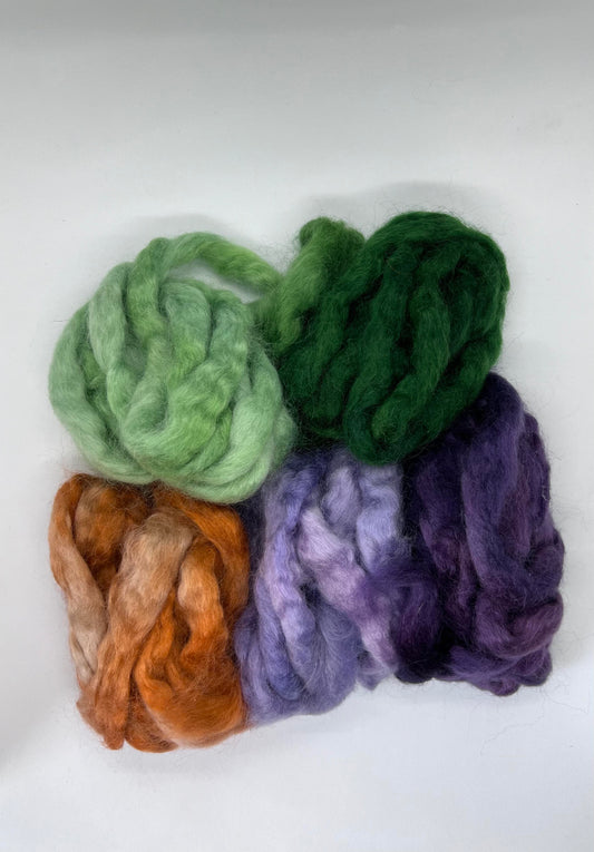 Kid Mohair/Wool Combed Top, Set of 5*10g, Jacaranda