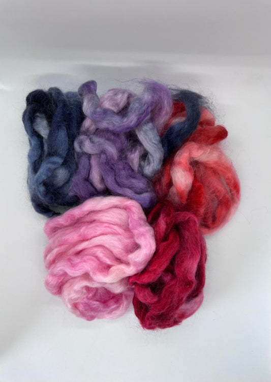 kid mohair/wool combed top, set 50g, jacinthe