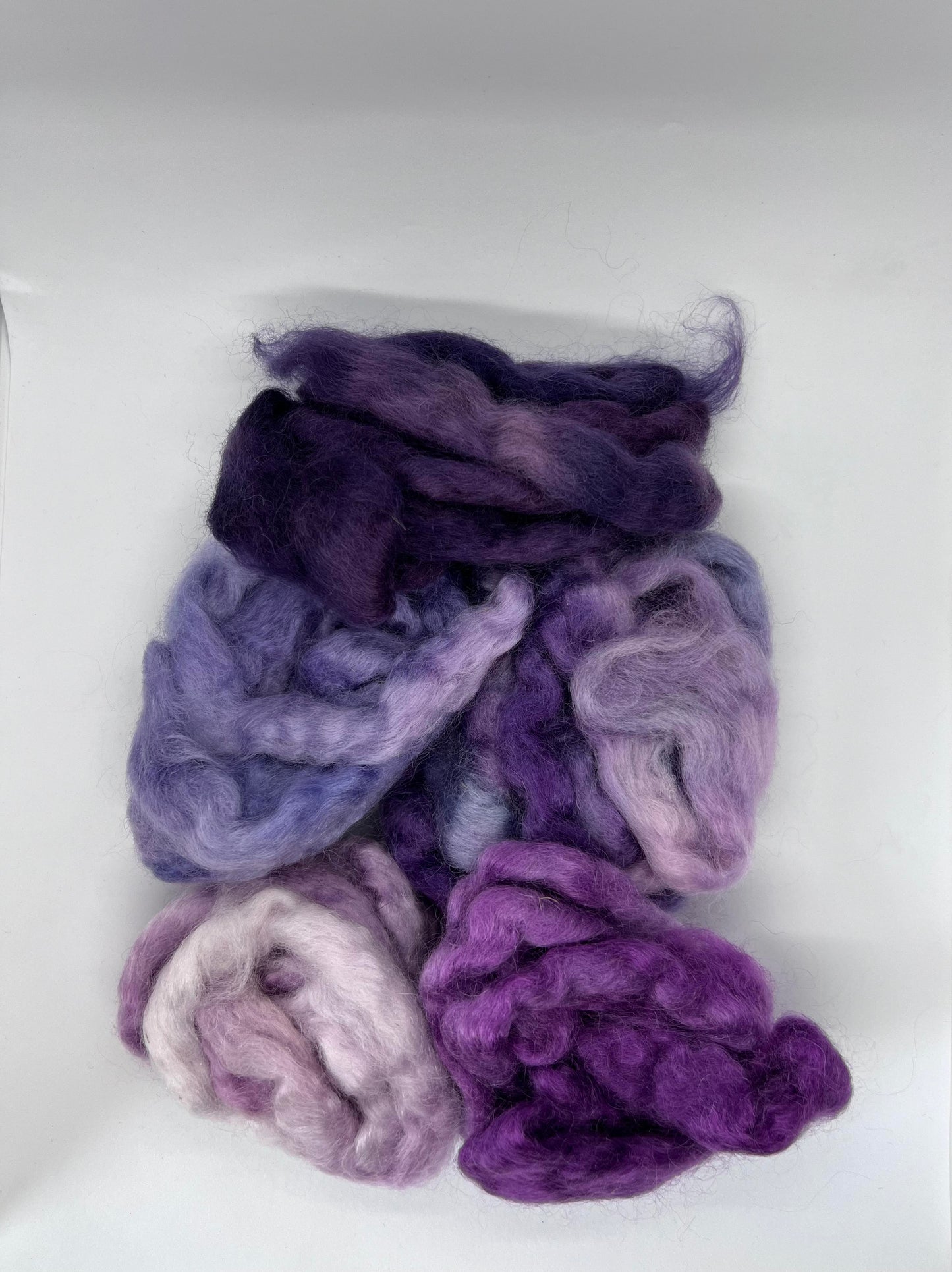 kid mohair/wool combed top, set 50g, purple temptation