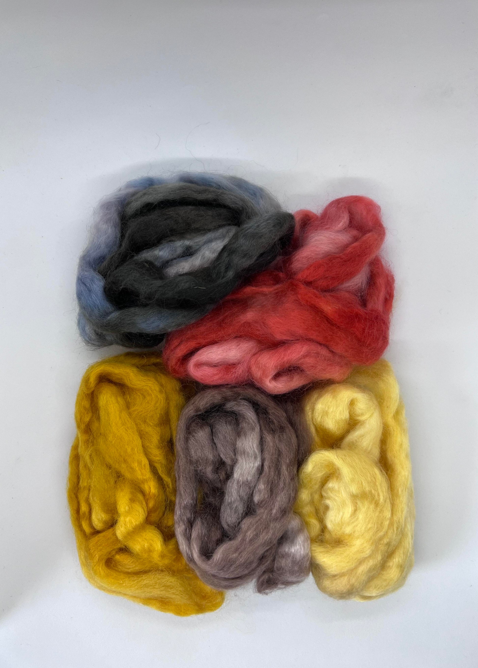 kid mohair/wool combed top, set 50g, sunflower