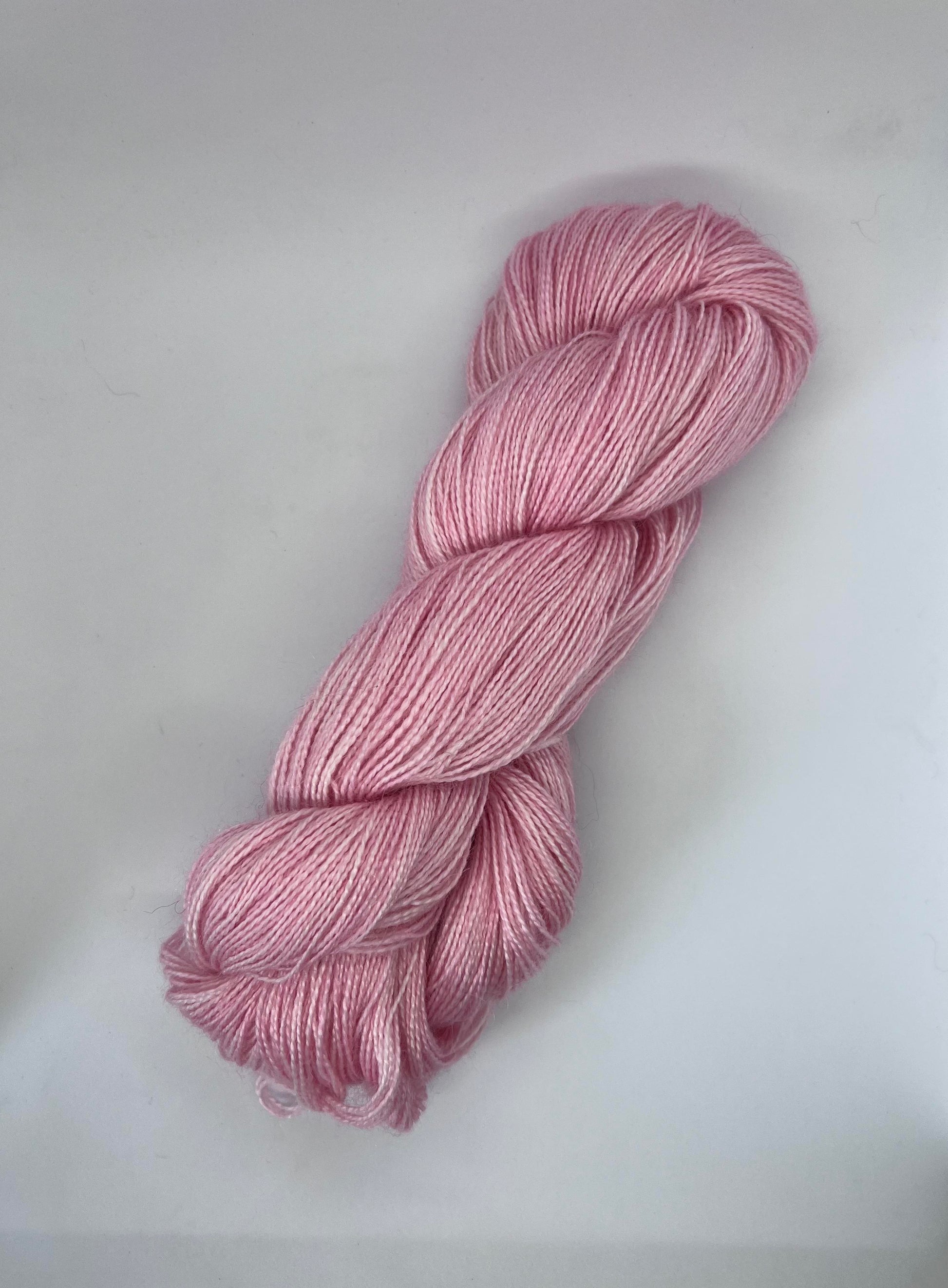 kid mohair sock yarn, 120g, baby pink