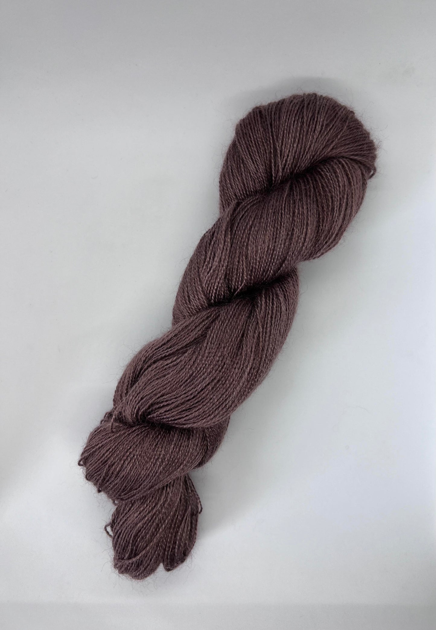 kid mohair sock yarn, 120g, brown