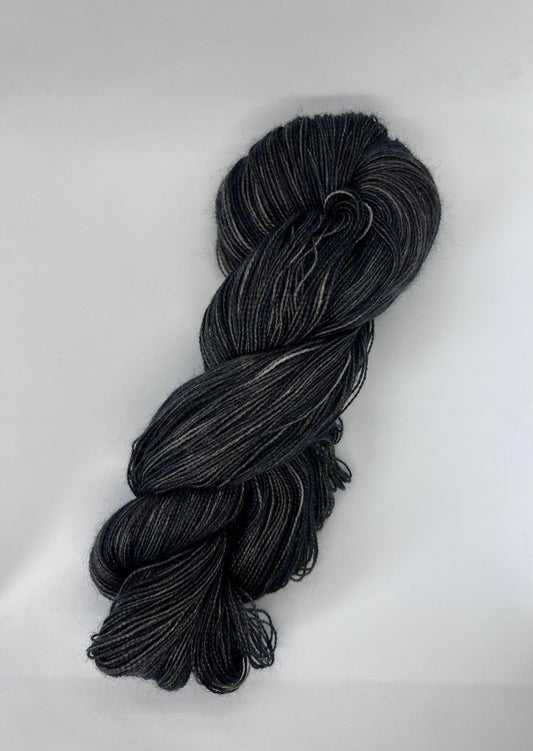 kid mohair sock yarn, 120g, charcoal