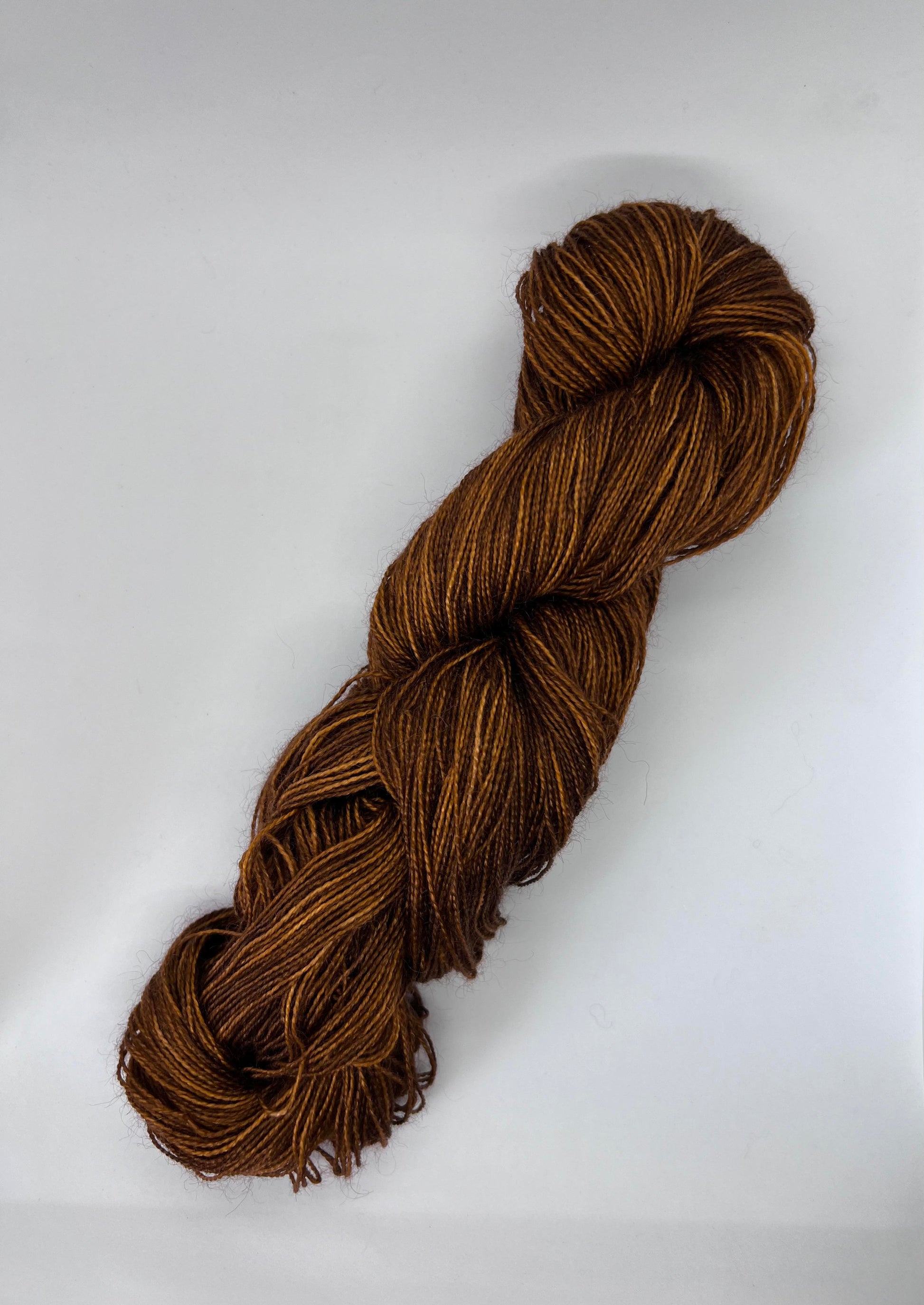 kid mohair sock yarn, 120g, copper