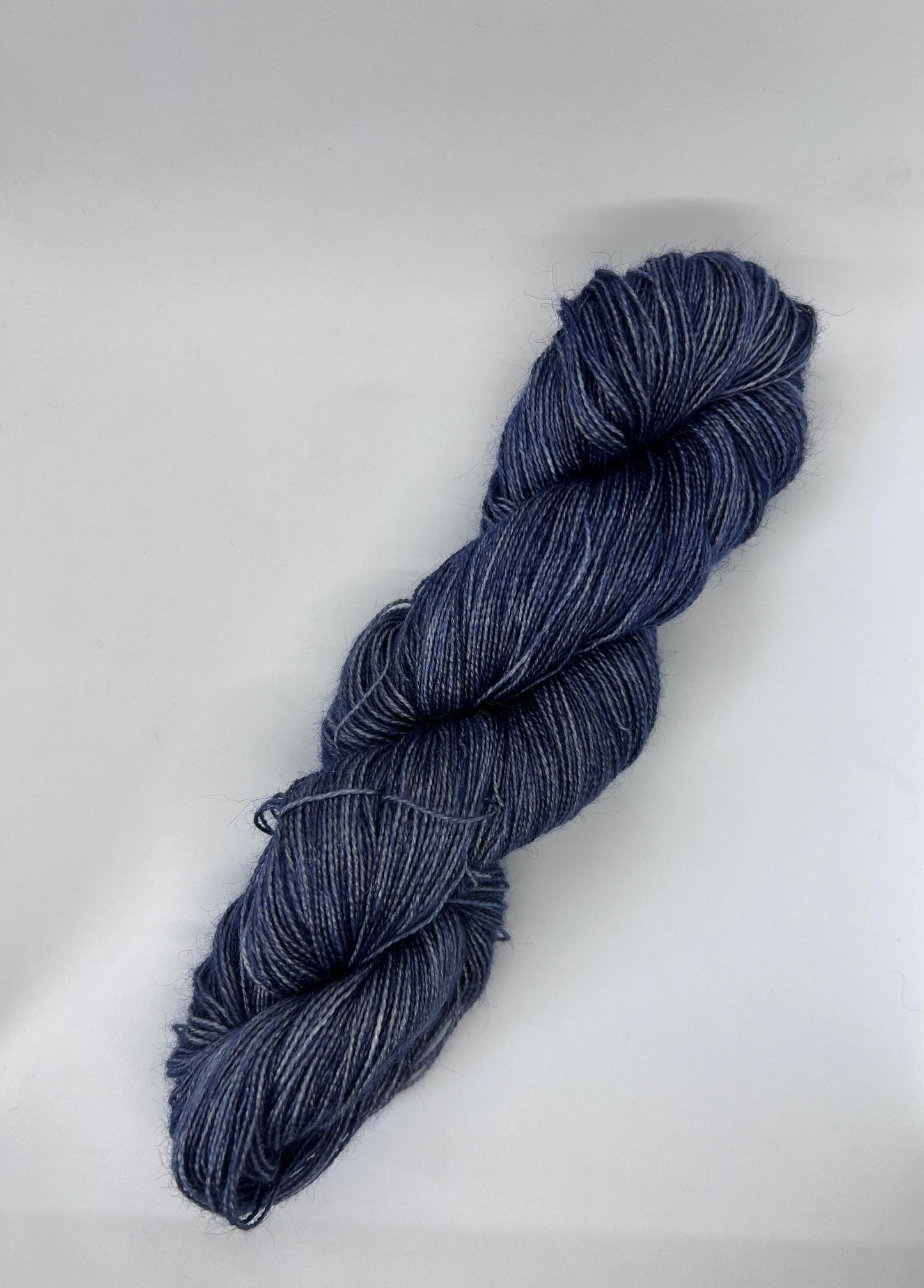 kid mohair sock yarn, 120g, denim blue