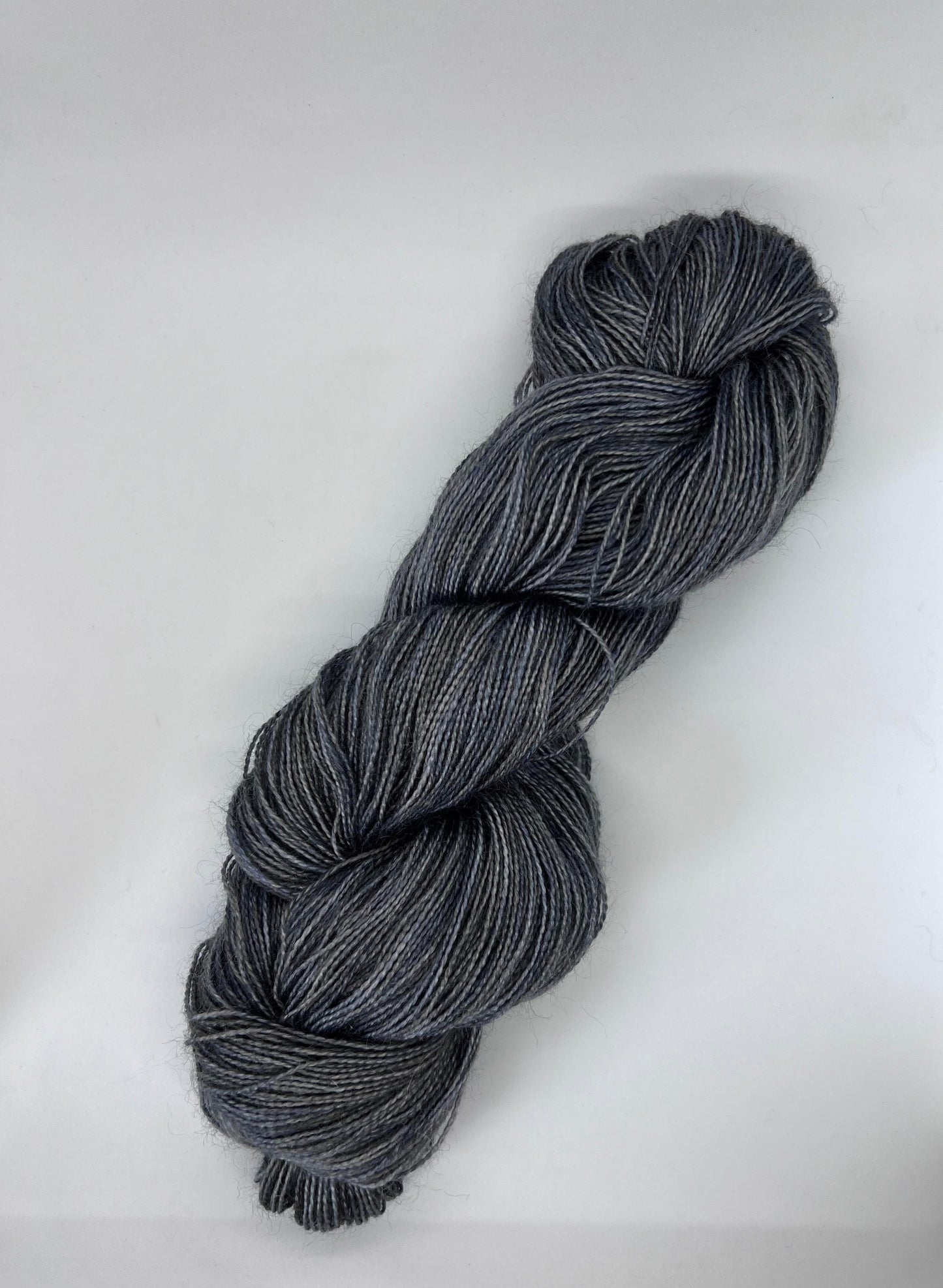 kid mohair sock yarn, 120g, grey