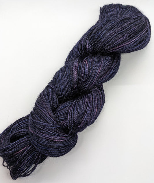 kid mohair sock yarn, 120g, plum