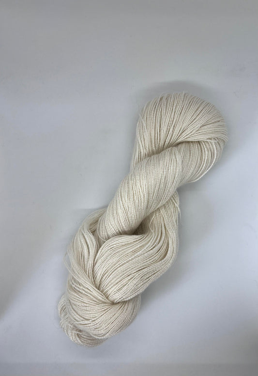 Kid Mohair Sock Yarn - Sock Weight, 120g, White